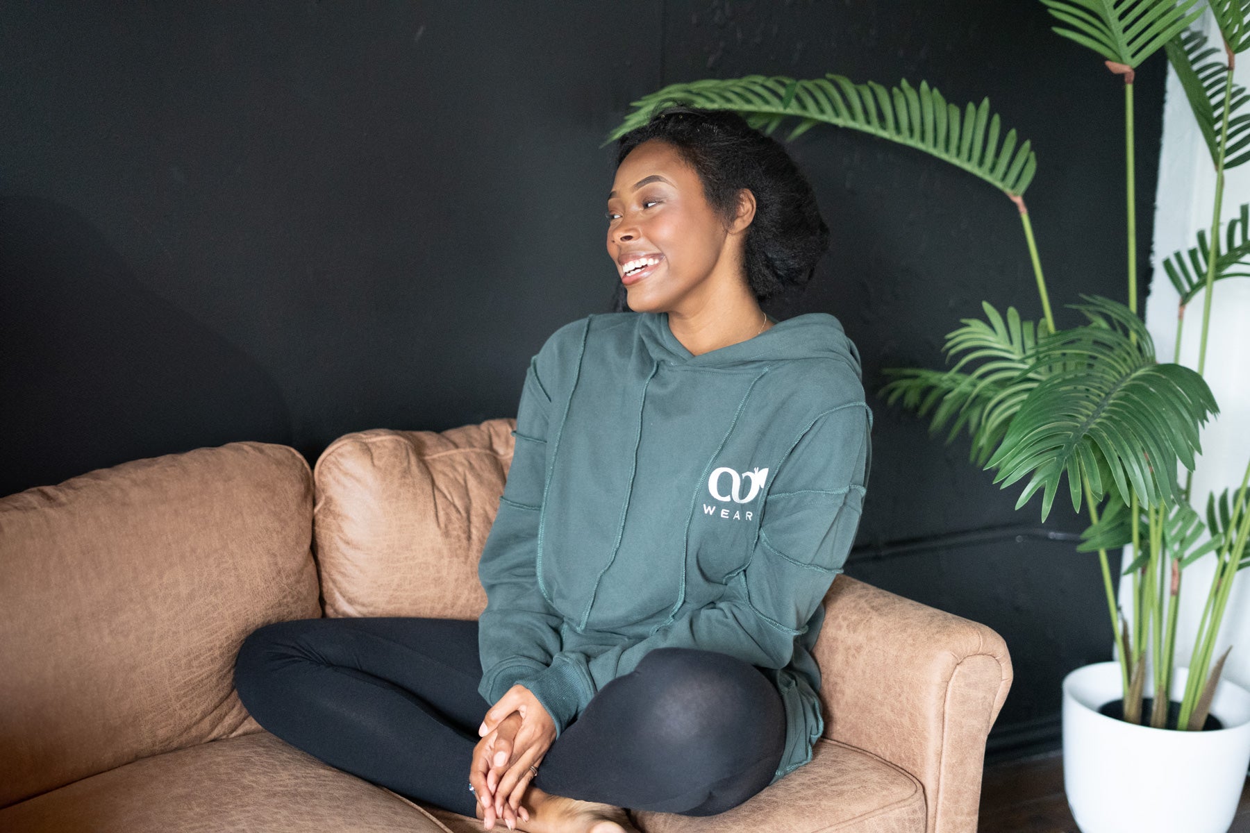 This green comfort hoodie dress for women is designed to be super comfortable, soft, and high quality, suitable for everyday wear. Made from sustainable materials, it's a popular and cute choice.