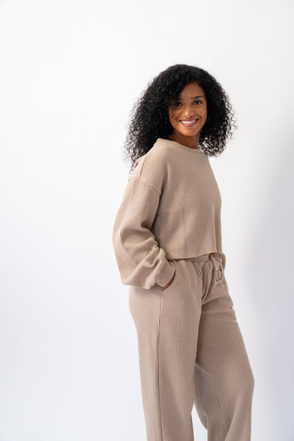 Knitted Waffle Loungewear Set