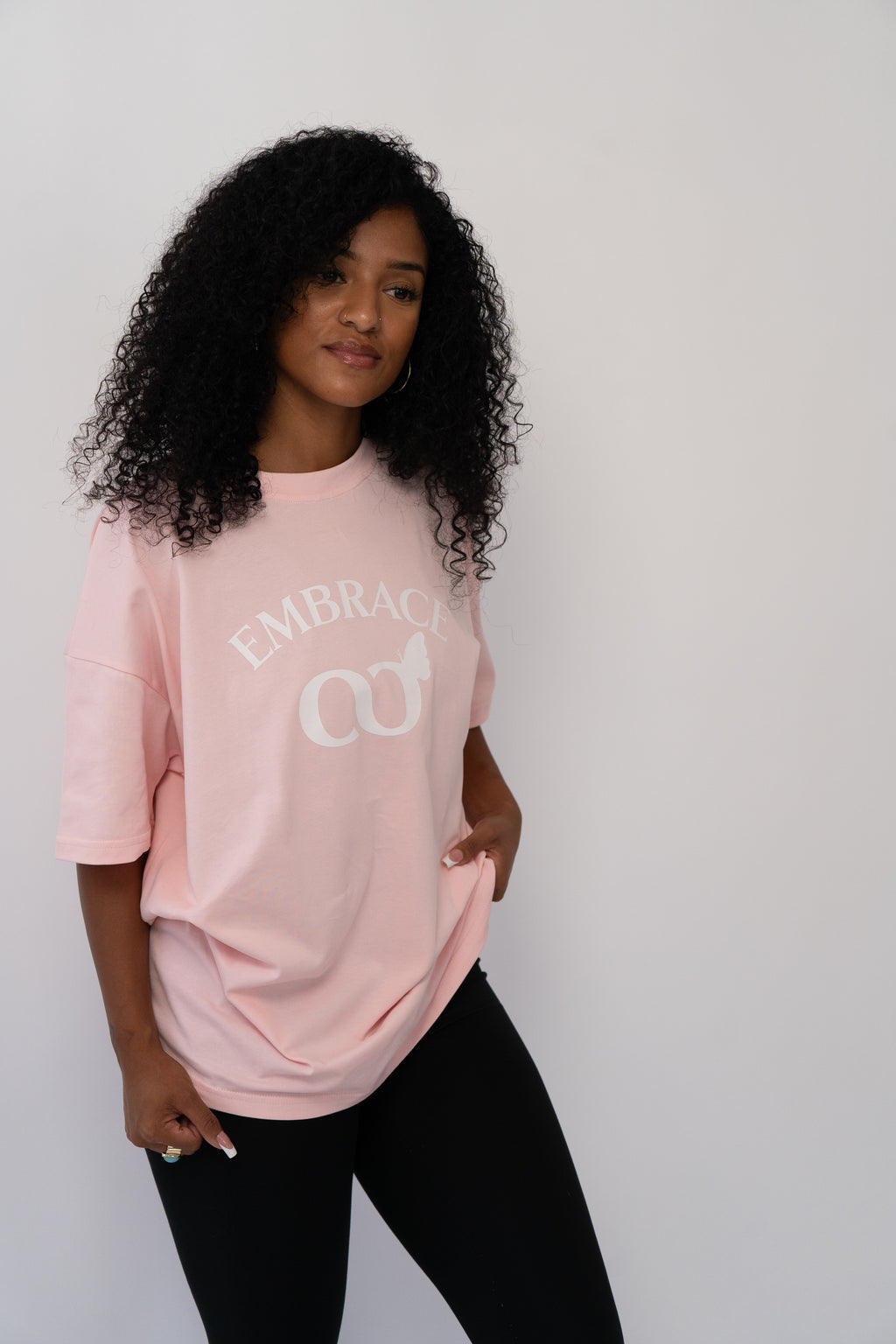 Pure Cotton Oversized Tee in Pink – view 2