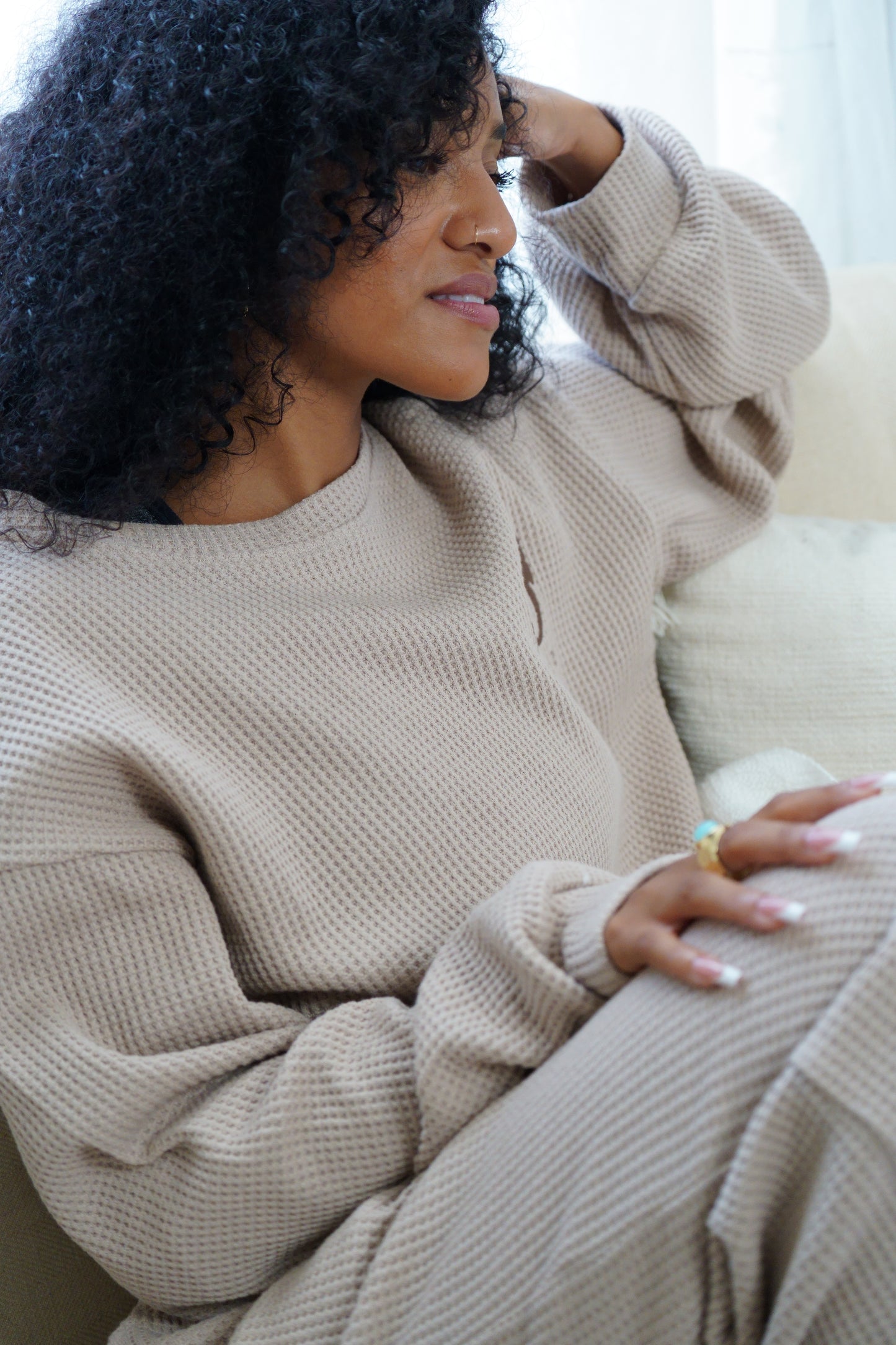 Knitted Waffle Loungewear Set