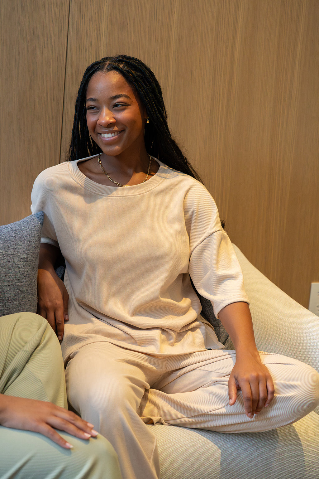 Soft Rib Lounge Set in Oat – view 8