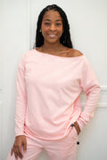 Unwind Off-Shoulder Sweater in Pink