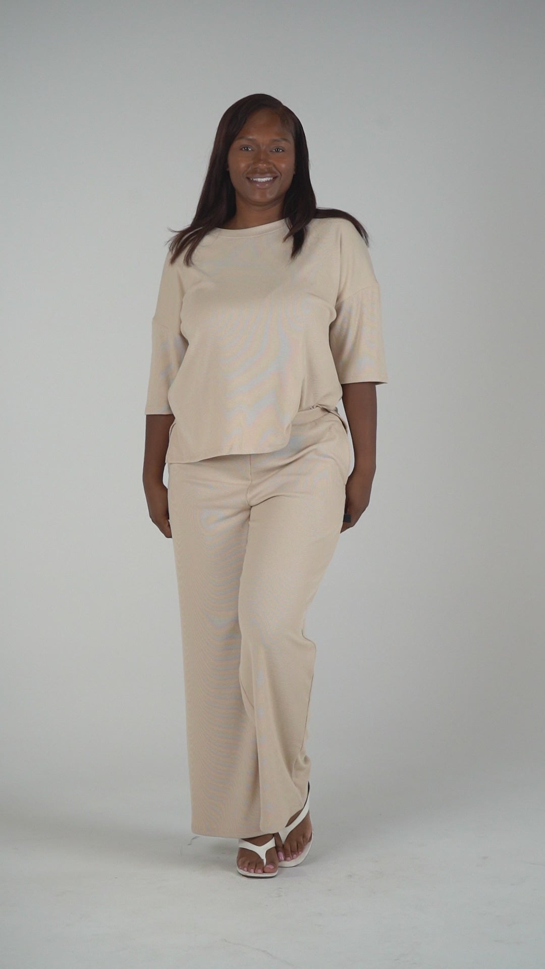 Soft Rib Lounge Set in Oat – view 7